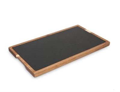 Tagliere in legno con piano in ardesia naturale cm.32,5x26