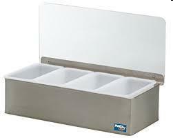Portacondimenti inox 4 scomparti cm.30,0x14,0x9,0h  479804
