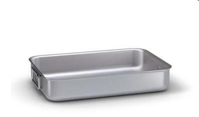 Rostiera alta in alluminio 2 manici cm.50x38x9,0h   7040.50