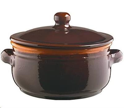Tegame terracotta con coperchio cm.24 bruna  PR07BR24