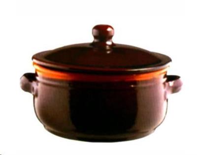 Tegame terracotta con coperchio cm.27 bruna   PR07BR27