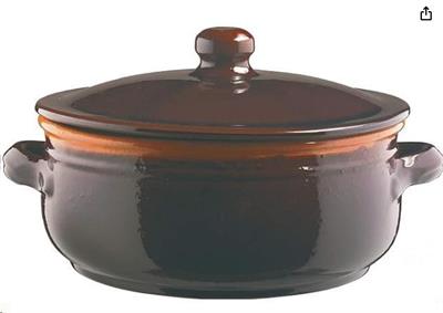 Tegame tarracotta con coperchio cm.35 bruna   PR07BR35