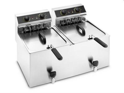 Friggitrice elettrica ST12+12 CE 400V 9,0+9,0Kw 2 vasche 12+12lt