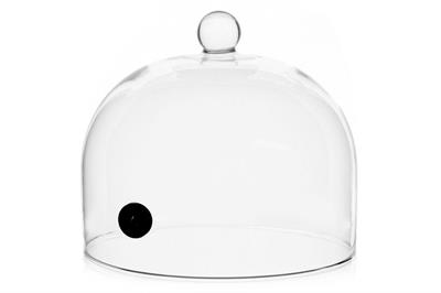 Campana vetro con foro per affumicatore d.18x20h.  133564