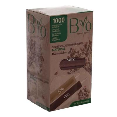 Stuzzicadente imbustato Natural Byò 1000pz biocompostabile    070111