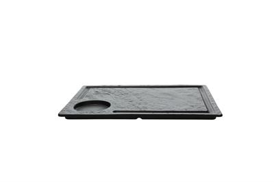 Piatto bistecca rettangolare 33x24 Vulcania black  VUO34340779