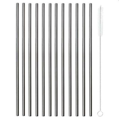 Cannucce dritte inox L.21,5cm 12pz PVD Nero con scovolino   41490B00