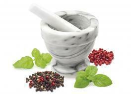 Mortaio in marmo con pestello d.13,0cm h.11,5cm  041206