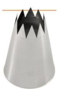 Bocchetta inox foro stella d.14mm base d.35mm h.55mm  BS 114