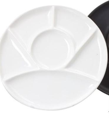 Piatto fonduta bianco lucido 6 scomparti d.22cm   070421