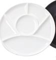 Piatto fonduta bianco lucido 6 scomparti d.22cm   070421