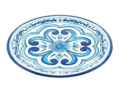 Piatto piano in melamina d.27,5cm decoro Blues  28191152