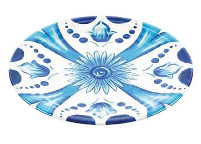 Piatto dessert in melamina d.21,5cm decoro Blues 28191252