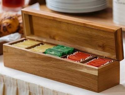 Portabustine acacia con coperchio cm.39,0x10,2x10,0h  S5024