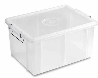 Cassetta box con coperchio cm.62,0x40,0x31,0h lt.60,0 bianco 1900M2/BI