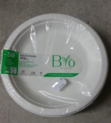 Piatto Tondo 18 Byò 50pz d.18,0cm h.2,0cm biocompostabile  510001