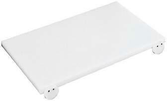 Tagliere polietilene cm.50x40x2h bianco con fermi   TP50402