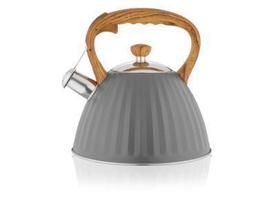 Bollitore fischio induzione antracite manico eff/legno 3lt EVA 013782