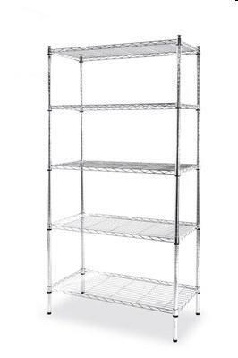Scaffale magazzino in filo cromato 5 piani cm.45,5x91x183h  812204