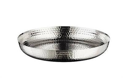 Vassoio acciaio inox martellato d.40cm  P2101