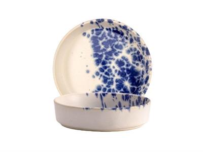 Piatto fondo Phobos bianco/punt.blu d.18x4,5  LPHO019BB004180