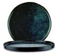 Piatto rotondo Phobos d.31 nero puntinato blu  LPHO019NB005310