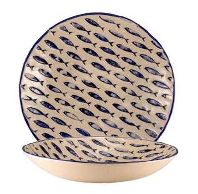 Ciotola bianco blu Thalassios d.36cm h.6,5cm  LTHA034BB264360