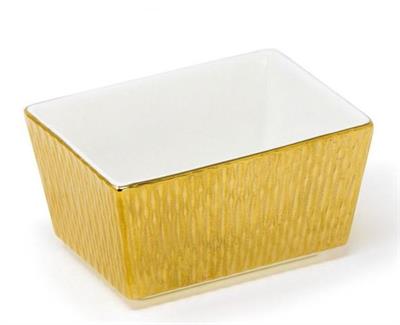 Porta Bustine Deras porcellana oro cm.9,5x7x5h  LDER034OR168095