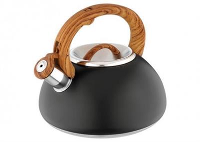 Bollitore fischio 3lt nero manico effetto legno per induzione 013779