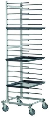 Carrello portateglie acciaio zincato 20 teglie cm.51x54x172h  BZ-2U