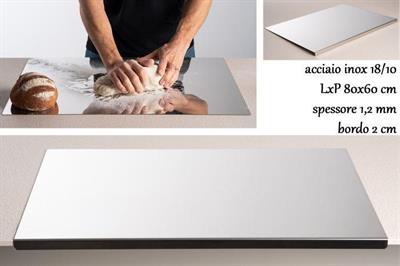 Tagliere asse inox con fermo cm.80x60 156993