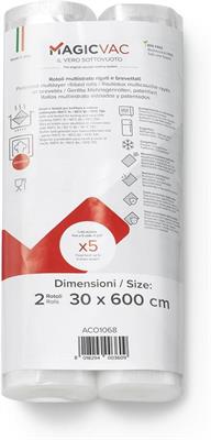 Buste 2 rotoli sottovuoto esterno cm.30x600 cottura+85°Cx8h ACO1068