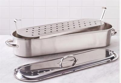 Pesciera in acciaio inox con coperchio e griglia 41964-45