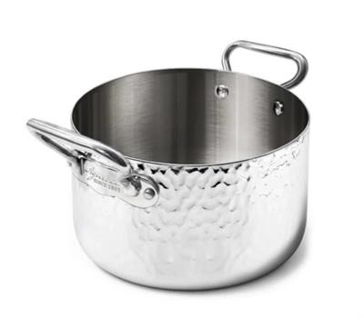 Casseruola martellata alta 2 manici alluinox 1907 d.24x16  ALUM104M24