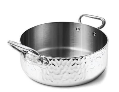 Casseruola martellata bassa 2 manici alluinox1907 24x9.5cm  ALUM106M24
