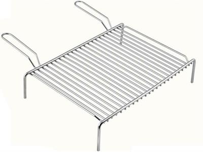 Graticola cromata PESANTE cm.35x60 2 manici con piedi  226