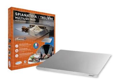 Spianatoia tagliere acciaio cm.50x50 con antiscivolo SPIANA5050