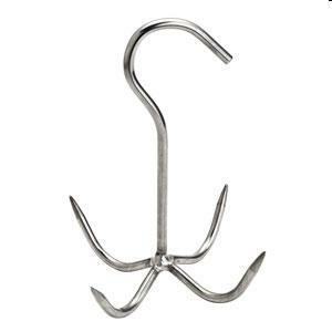 Gancio inox 4 prese per polli L.160mm d.6,0mm   060 0160X06