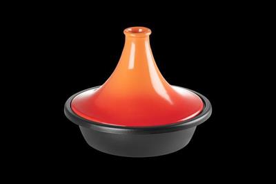 Tajine ghisa vetrificata d.31cm arancio