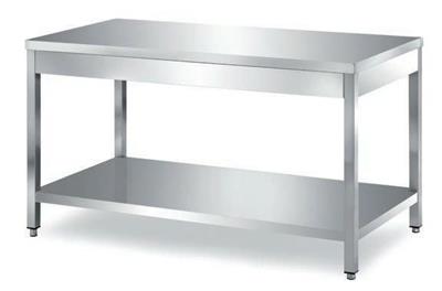 Tavolo inox cm.120x60x85h con ripiano di fondo