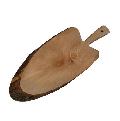 Tagliere in legno d'Ontano con corteccia e manico cm.42x15x2h
