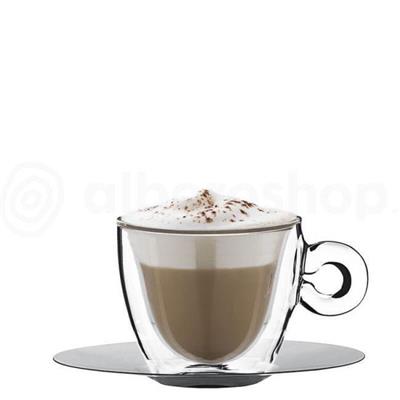 Tazza cappuccino Thermic glass 2pz con piattino 16,5cl Bormioli
