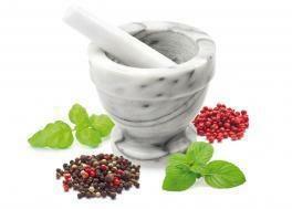 Mortaio in marmo d.11,0cm h.11,0cm con pestello  041204