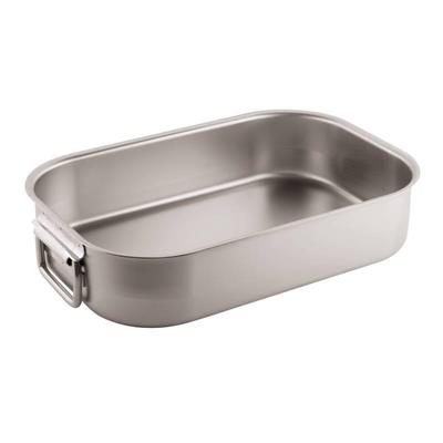 Tegame inox rettangolare 2 manici cm.35x25x8h