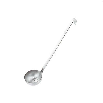 Mestolo inox unipezzo forato d.14,0cm L.44,0cm lt.0,75