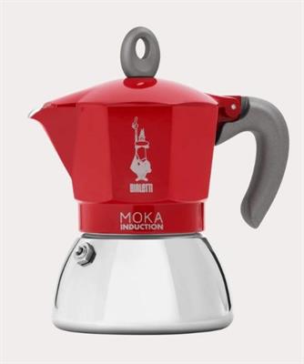 Moka Induction 4 tazze colore rossa