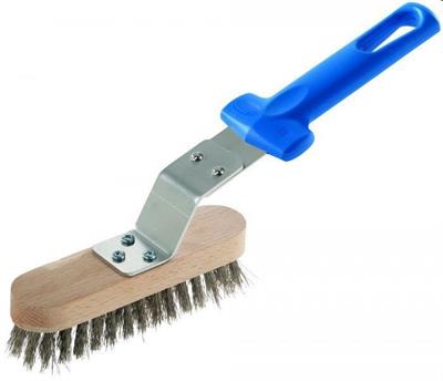 Spazzola griglia setole inox cm.15x4x2,7h manico fisso