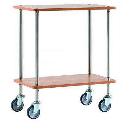 Carrello 2 piani in legno bilaminato gambe inox cm.40x70x76,5h AL-270