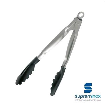Pinza inox con punte in nylon nero  L.26,0cm